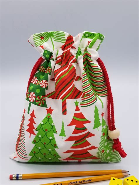 small drawstring christmas gift bags